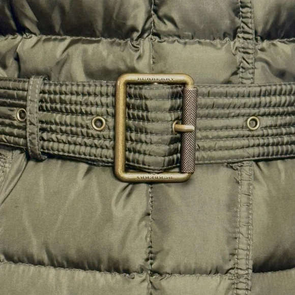 Burberry Brit quilted down puffer coat army green dark olive size Small - Picture 10 of 16